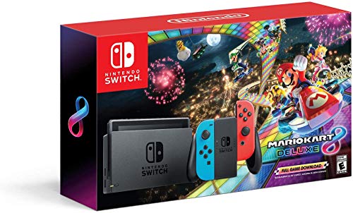 New Nintendo Switch Azul e Vermelho Neon + Jogo Mario Kart 8